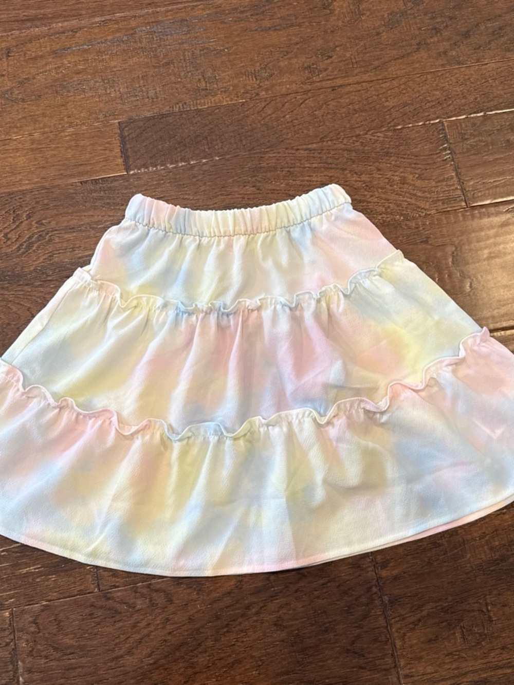 H&M Pastel Tie-Dye Tiered Skater Skirt - Pink, Blue, Yellow